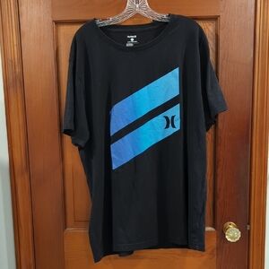 Hurley Men's Black Tee with Blue Graphic